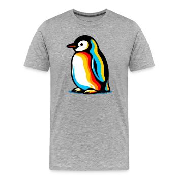 Pingouin - T-shirt bio Premium Homme - gris chiné - Devant - Damien (186cm)