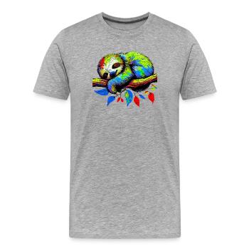 Paresse - T-shirt bio Premium Homme - gris chiné - Devant - Damien (186cm)