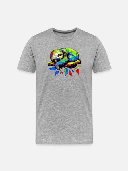 Sloth - Men's Premium Organic T-Shirt - heather grey