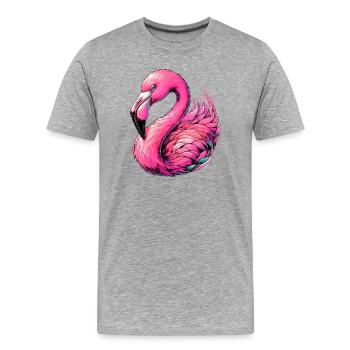 Flamant - T-shirt bio Premium Homme - gris chiné - Devant - Damien (186cm)