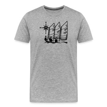 Optimist Opti Voilier Regatta Voilière Chemise Enfants - T-shirt bio Premium Homme - gris chiné - Devant - Damien (186cm)