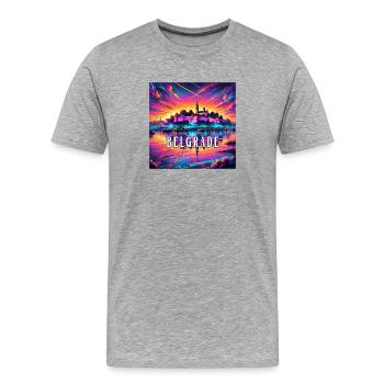Belgrad Serbien Balkan Design - Männer Premium Bio T-Shirt - Grau meliert - Vorne - Damien (186cm)