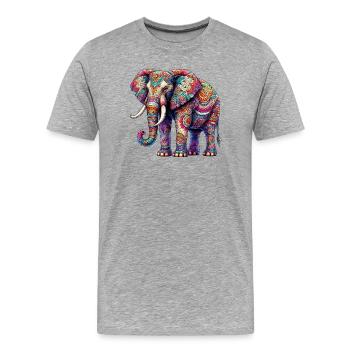 Éléphant - T-shirt bio Premium Homme - gris chiné - Devant - Damien (186cm)