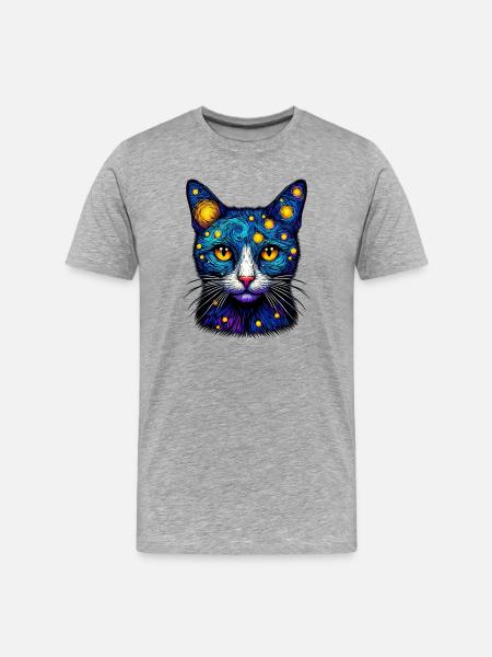 Cat - Men's Premium Organic T-Shirt - heather grey