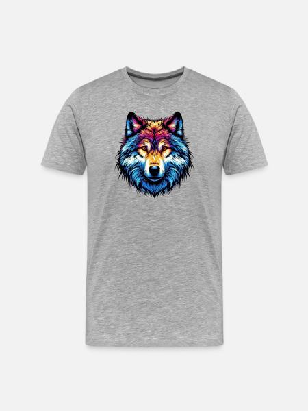 Wolf - Men's Premium Organic T-Shirt - heather grey