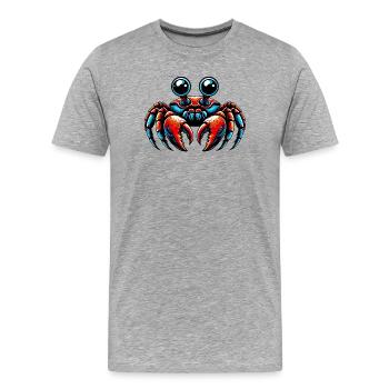 Krebs - Männer Premium Bio T-Shirt - Grau meliert - Vorne - Damien (186cm)