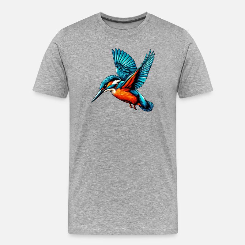 Eisvogel - Männer Premium Bio T-Shirt - Grau meliert