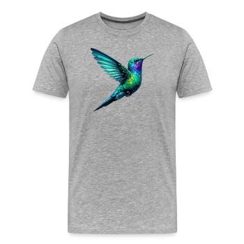 Colibri - T-shirt bio Premium Homme - gris chiné - Devant - Damien (186cm)