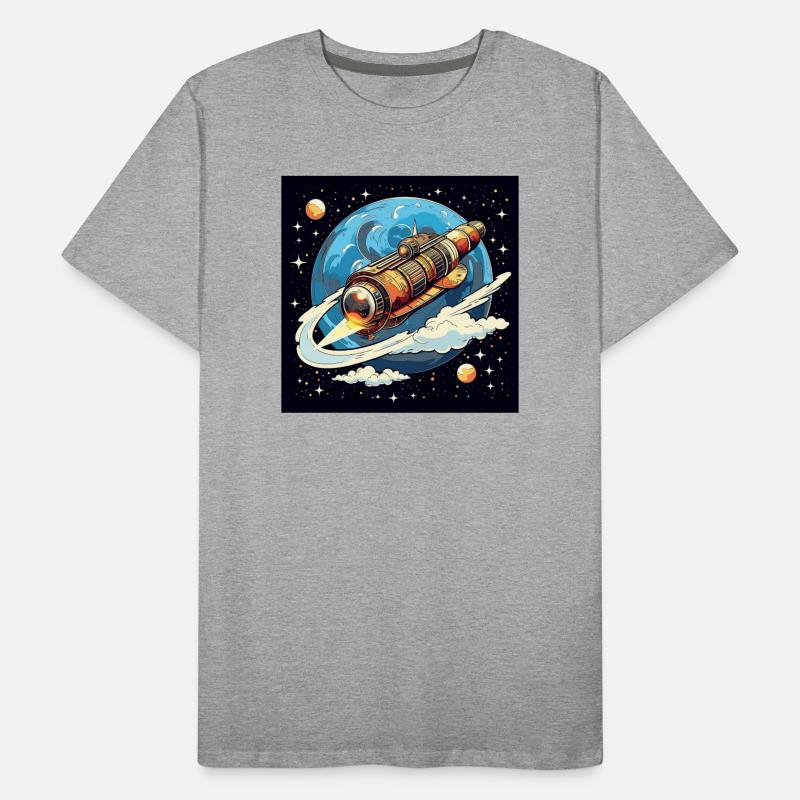 Rocket flight through space Men's Premium Organic T-Shirt