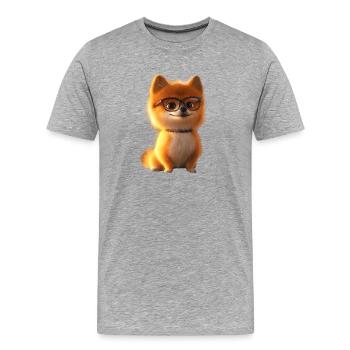 Pomeranian Pomeranian Pom Sweet German Spitz - Men's Premium Organic T-Shirt - heather grey - Front - Damien (186cm)