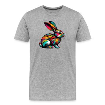 Lapin - T-shirt bio Premium Homme - gris chiné - Devant - Damien (186cm)