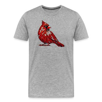 Rouge cardinal - T-shirt bio Premium Homme - gris chiné - Devant - Damien (186cm)