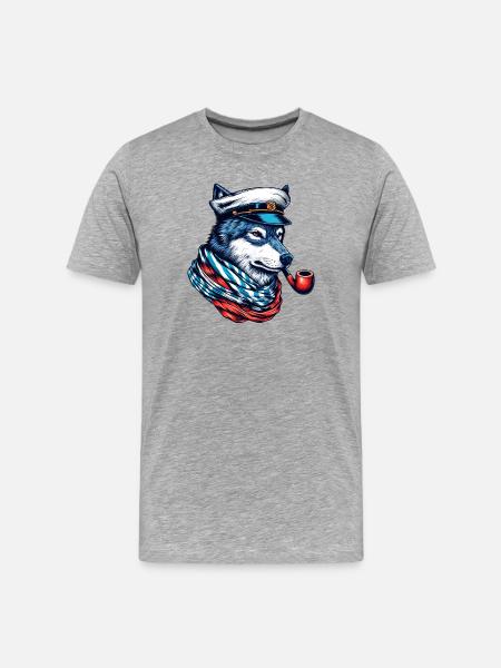 Sea Wolf Wolf Wolves - Men's Premium Organic T-Shirt - heather grey
