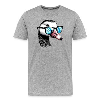 Oie à lunettes - T-shirt bio Premium Homme - gris chiné - Devant - Damien (186cm)