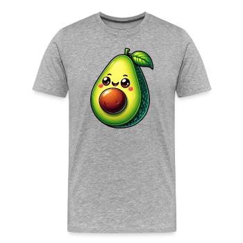 Avocado - Männer Premium Bio T-Shirt - Grau meliert - Vorne - Damien (186cm)