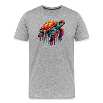 Tortue - T-shirt bio Premium Homme - gris chiné - Devant - Damien (186cm)