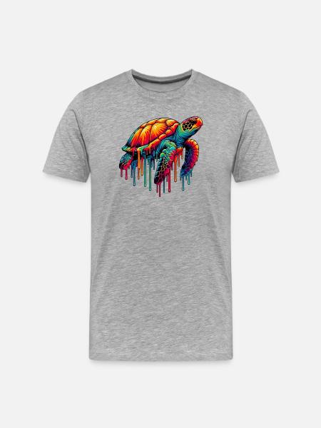 Turtle - Men's Premium Organic T-Shirt - heather grey