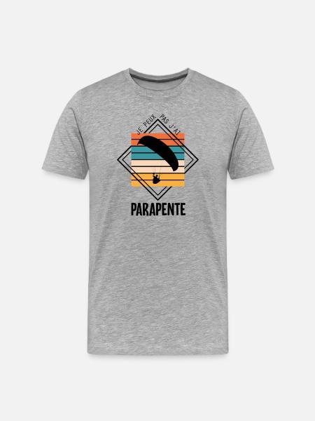 Je peux pas j'ai parapente - T-shirt bio Premium Homme - gris chiné