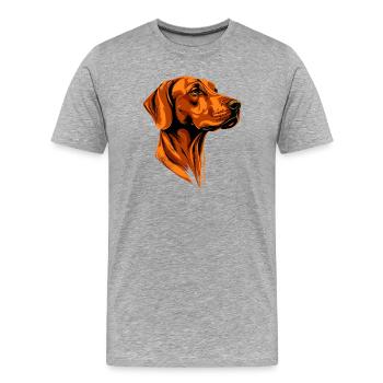 Rhodesian Ridgeback Chien de chasse Chiens Pride Ridgeback - T-shirt bio Premium Homme - gris chiné - Devant - Damien (186cm)