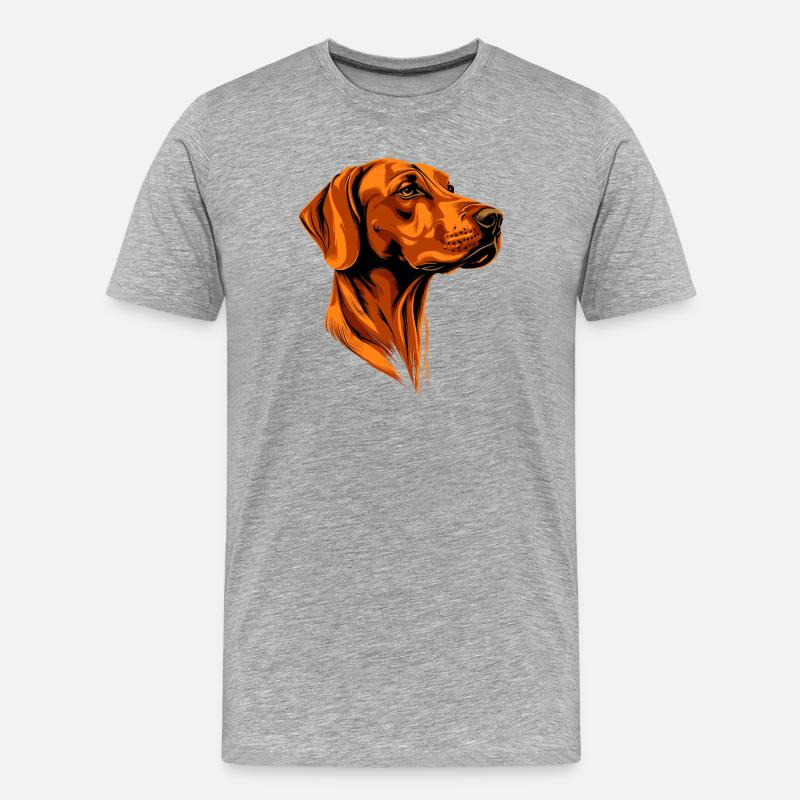 Rhodesian Ridgeback Jagdhund Hunde Stolz Ridgeback - Männer Premium Bio T-Shirt - Grau meliert