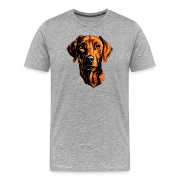 Rhodesian Ridgeback Chien de chasse Chiens Pride Ridgeback - T-shirt bio Premium Homme - gris chiné - Devant - Damien (186cm)