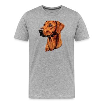 Rhodesian Ridgeback Chien de chasse Chiens Pride Ridgeback - T-shirt bio Premium Homme - gris chiné - Devant - Damien (186cm)