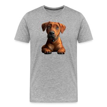 Rhodesian Ridgeback Chien de chasse Chiens Pride Ridgeback - T-shirt bio Premium Homme - gris chiné - Devant - Damien (186cm)