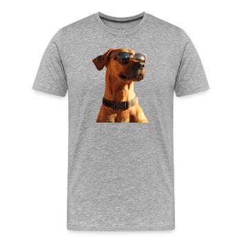 Rhodesian Ridgeback Chien de chasse Chiens Pride Ridgeback - T-shirt bio Premium Homme - gris chiné - Devant - Damien (186cm)