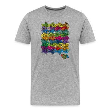 Fisch-Tessellations-Ambigramm Escher Style XXV - Männer Premium Bio T-Shirt - Grau meliert - Vorne - Damien (186cm)