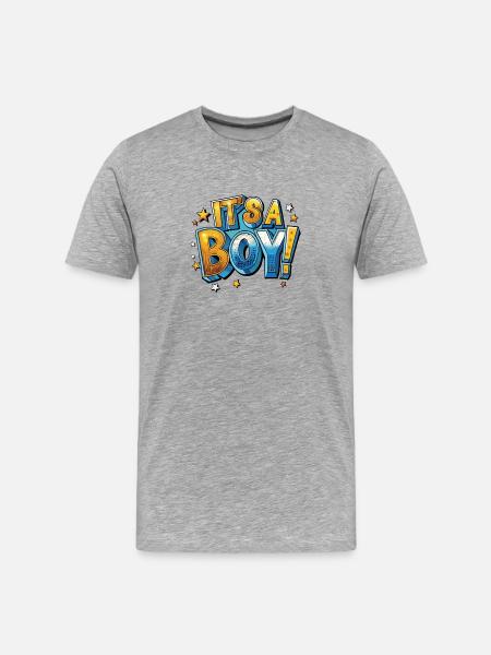 It's a boy comic - Men's Premium Organic T-Shirt - heather grey