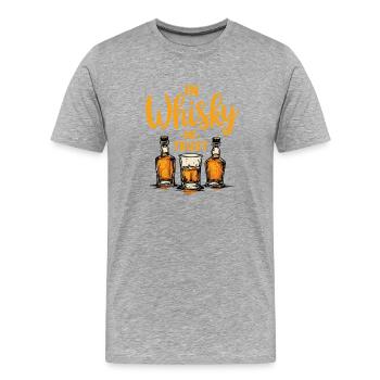 DANS LE WHISKY EN QUI NOUS AVONS CONFIANCE, LE WHISKY - T-shirt bio Premium Homme - gris chiné - Devant - Damien (186cm)