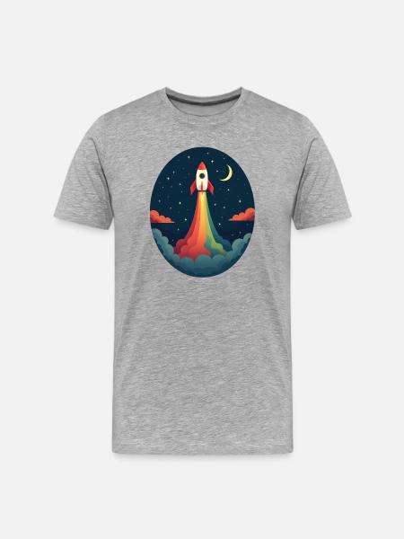 Launched Out - Never Looking Back - Men's Premium Organic T-Shirt - heather grey