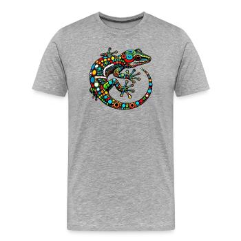 Gecko - T-shirt bio Premium Homme - gris chiné - Devant - Damien (186cm)
