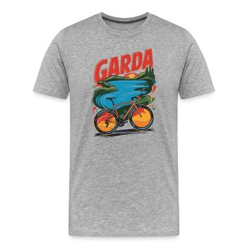 Garda Lake Scenic Bicycle Design - Men's Premium Organic T-Shirt - heather grey - Front - Damien (186cm)