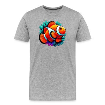 Poisson-clown - T-shirt bio Premium Homme - gris chiné - Devant - Damien (186cm)