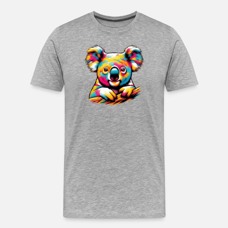Koala - Männer Premium Bio T-Shirt - Grau meliert