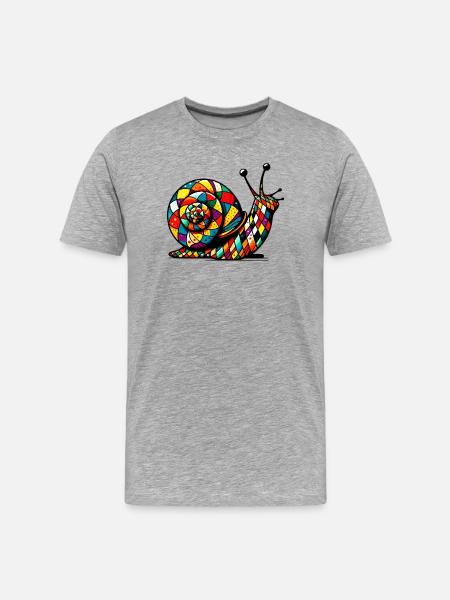 Harlequin Snail - Men's Premium Organic T-Shirt - heather grey