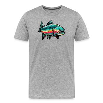 Saumon - T-shirt bio Premium Homme - gris chiné - Devant - Damien (186cm)