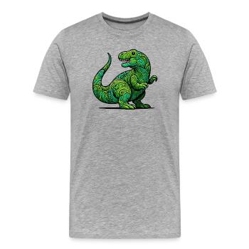 Dinosaure - T-shirt bio Premium Homme - gris chiné - Devant - Damien (186cm)