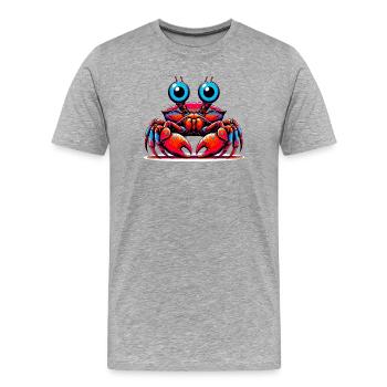 Krebs - Männer Premium Bio T-Shirt - Grau meliert - Vorne - Damien (186cm)
