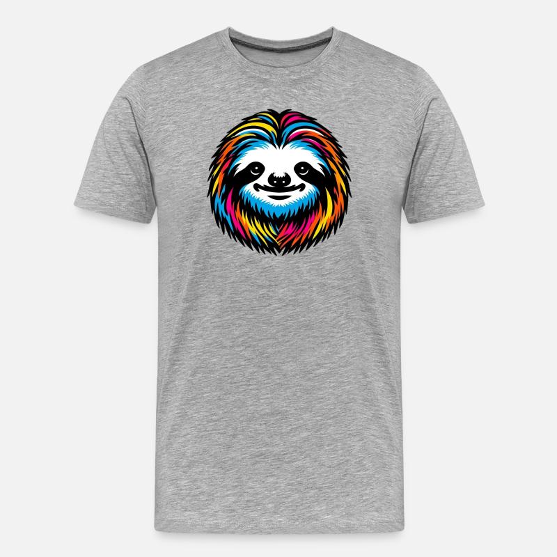 Faultier - Männer Premium Bio T-Shirt - Grau meliert