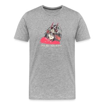 Devil woman - Männer Premium Bio T-Shirt - Grau meliert - Vorne - Damien (186cm)
