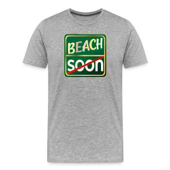 SOMMERURLAUB AM STRAND - Männer Premium Bio T-Shirt - Grau meliert - Vorne - Damien (186cm)