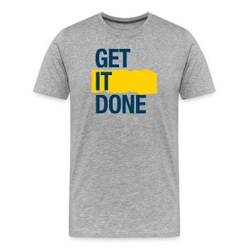 Faites-le - T-shirt bio Premium Homme - gris chiné - Devant - Damien (186cm)