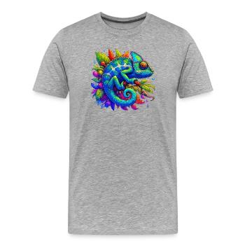 Caméléon - T-shirt bio Premium Homme - gris chiné - Devant - Damien (186cm)