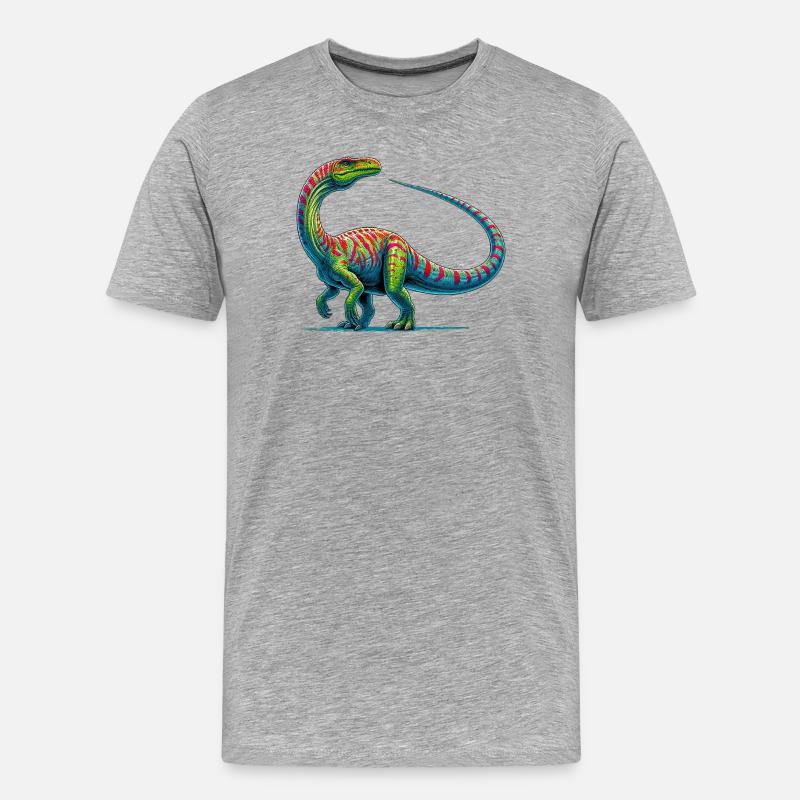Dinosaurier - Männer Premium Bio T-Shirt - Grau meliert