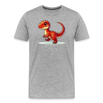 Dinosaure - T-shirt bio Premium Homme - gris chiné - Devant - Damien (186cm)