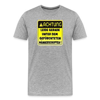MÄNNERSCHUPFEN HUMOR - KRANKHEIT - Männer Premium Bio T-Shirt - Grau meliert - Vorne - Damien (186cm)