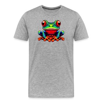 Grenouille - T-shirt bio Premium Homme - gris chiné - Devant - Damien (186cm)
