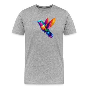 Kolibri - Männer Premium Bio T-Shirt - Grau meliert - Vorne - Damien (186cm)